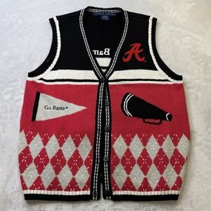 Vintage Alabama‎ Crimson Tide Birch Bros Sweater Vest Go Bama Argyle Medium